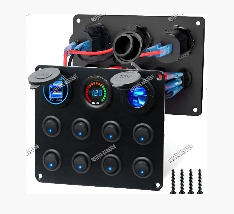 Methus Karavan 12/24V 8 On-Off Düğme Kontrol Paneli
